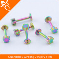 rainbow magnetic body flat 316l stainless steel lip piercing jewelry